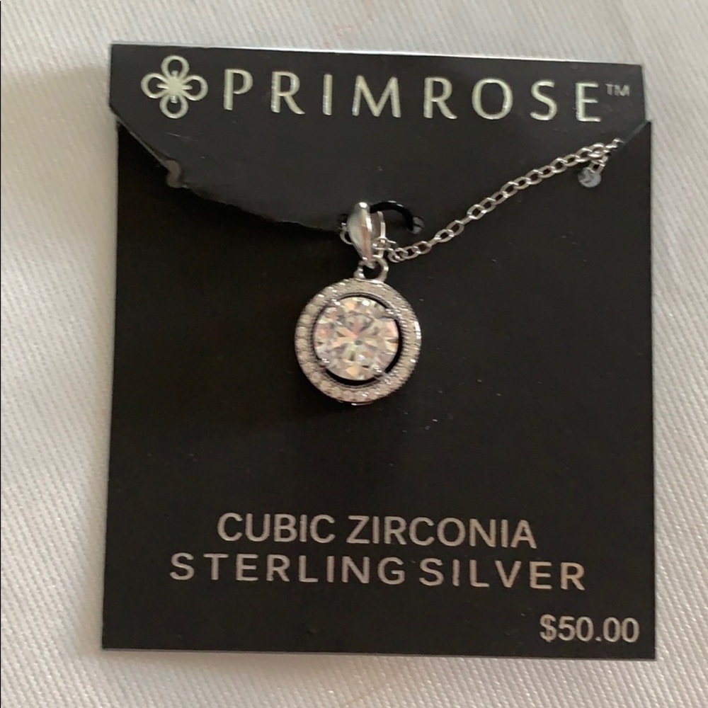 Primrose cubic zirconia sterling silver necklace